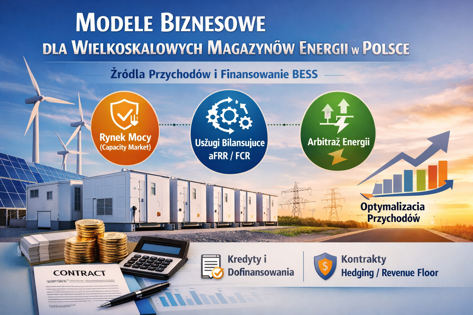 Modele biznesowe magazynów energii w Polsce 2026: co daje rentowność BESS