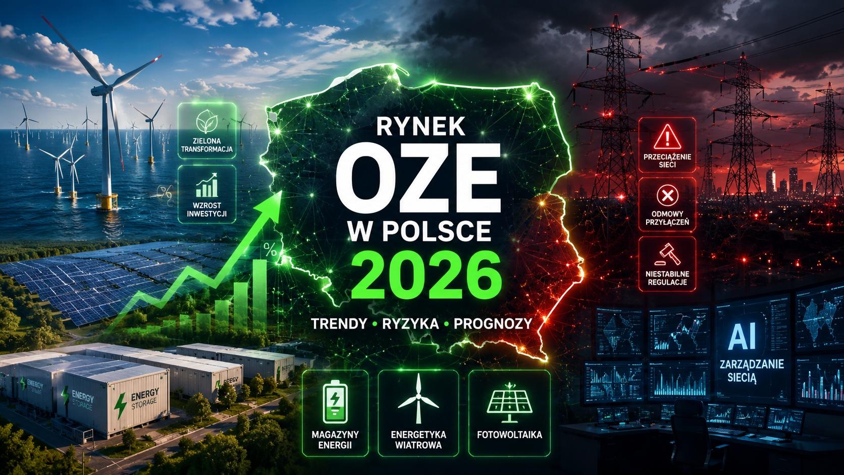 Rynek OZE w Polsce 2026: fotowoltaika, offshore i magazyny energii